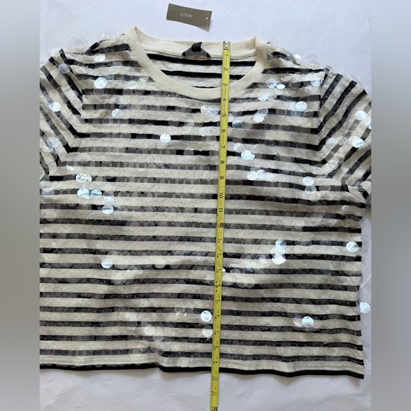 NWT XL JCrew Broken-in jersey striped T-shirt with sequins J.crew - Picture 10 of 10